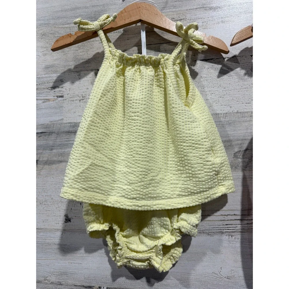 Vince Camuto Cat&Jack Summer Outfit Bundle Girls 12M‎ Floral Lemon Seersucker